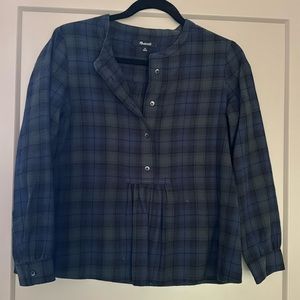Madewell Green / Blue Plaid Top Size XS